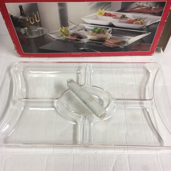 guzzini New Vintage Clear Plastic Chip n Dip Tray - Picture 5 of 9